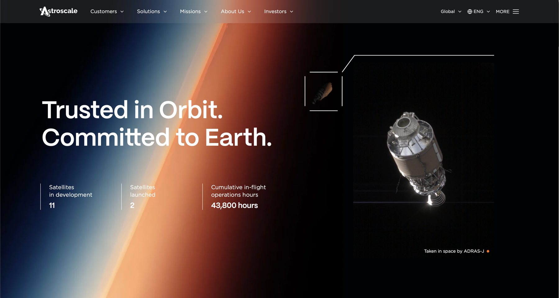 Astroscale website, project preview